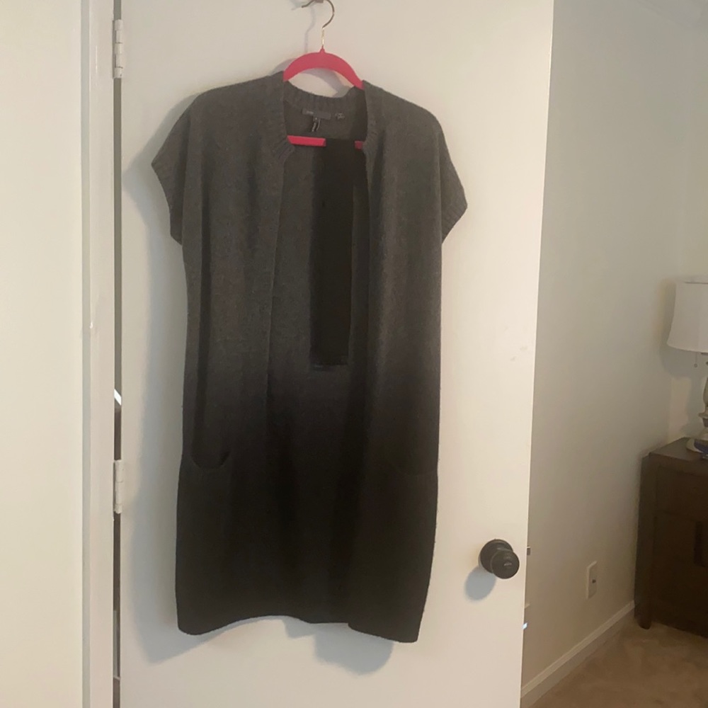 VINCE For Bergdorf Goodman Grey Alpaca Wool Cashmere Sweater Vest